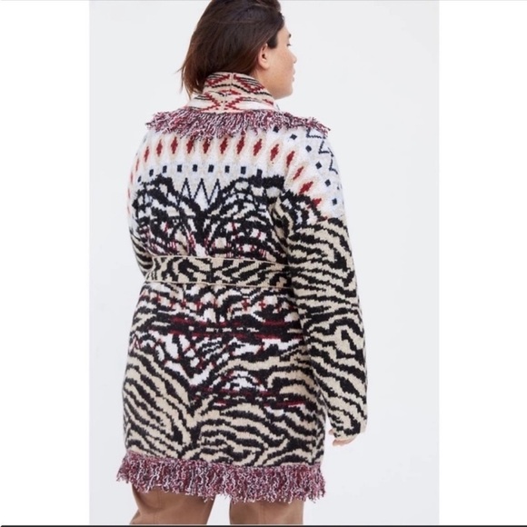 ANTHROPOLOGIE FRINGED WRAPPED CARDIGAN SWEATER JACKET COAT TOP BLACK SIZE XS NWT - Picture 10 of 16